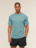 Gymshark Hybrid Engineered Jacquard T-Shirt — Storm Blue — 1