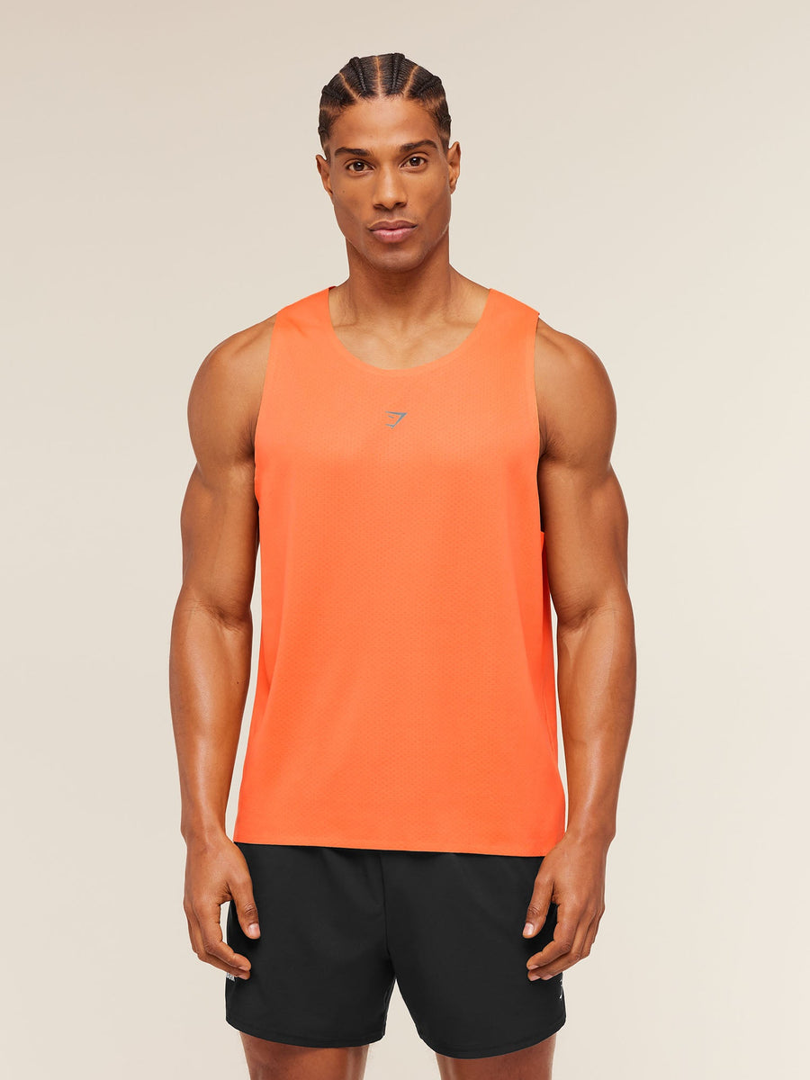 Gymshark Hybrid Engineered Jacquard Tank — Dayglow Peach — 1