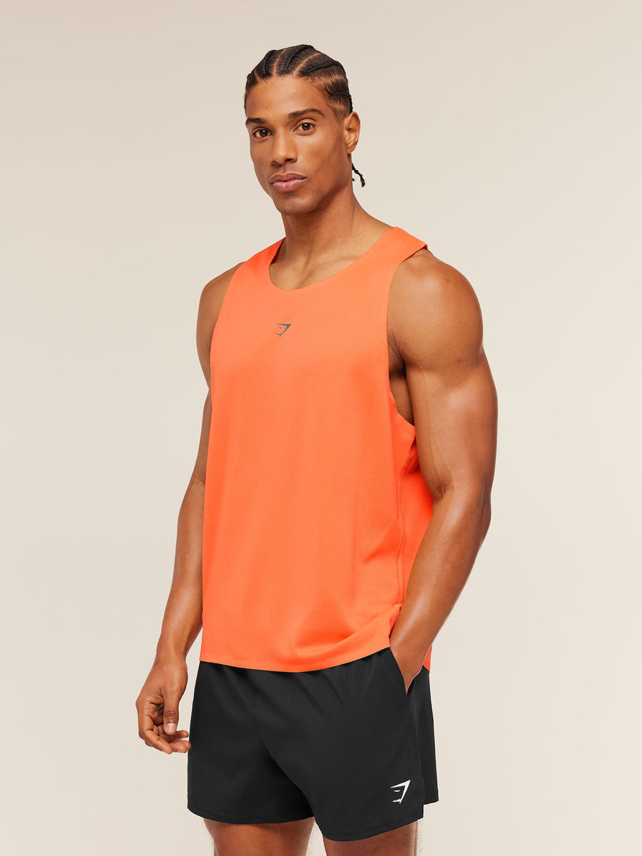 Gymshark Hybrid Engineered Jacquard Tank — Dayglow Peach — 4