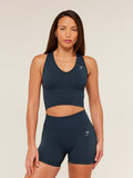 Gymshark Everyday Seamless Crop Tank — Navy — 1