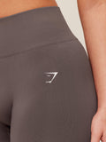 Gymshark Light Hold Flared Leggings — Cool Brown — 6