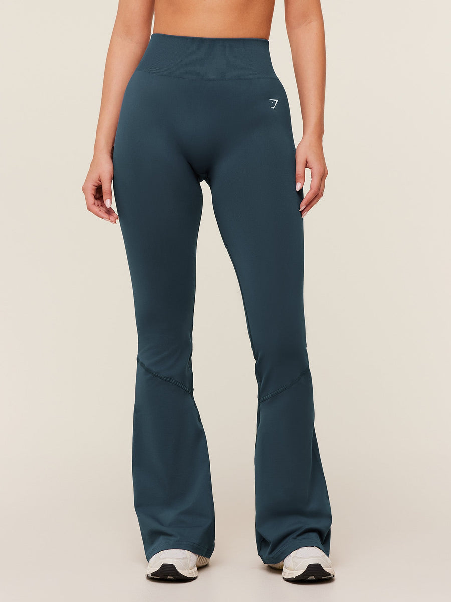 Gymshark Light Hold Flared Leggings — Stealth Blue — 1
