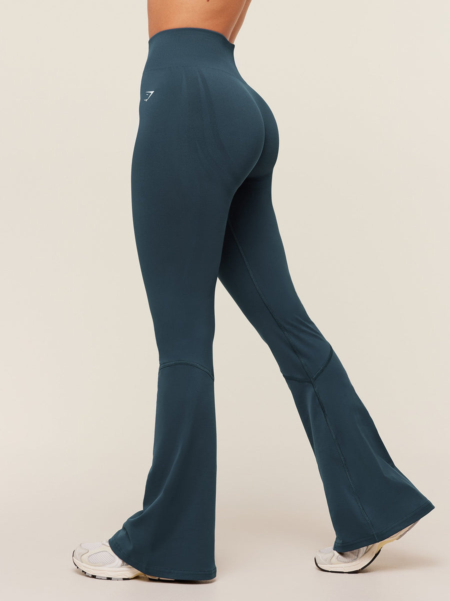 Gymshark Light Hold Flared Leggings — Stealth Blue — 3