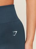 Gymshark Light Hold Flared Leggings — Stealth Blue — 6