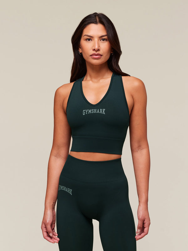Gymshark Everyday Seamless Graphic Crop Tank — Darkest Teal