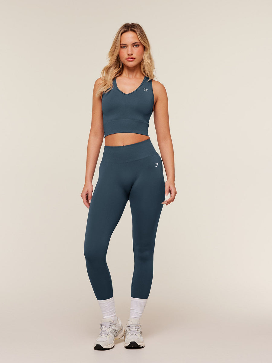 Gymshark Light Hold Leggings — Stealth Blue — 6
