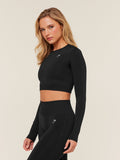 Gymshark Everyday Seamless Long Sleeve Crop Top — Black — 3