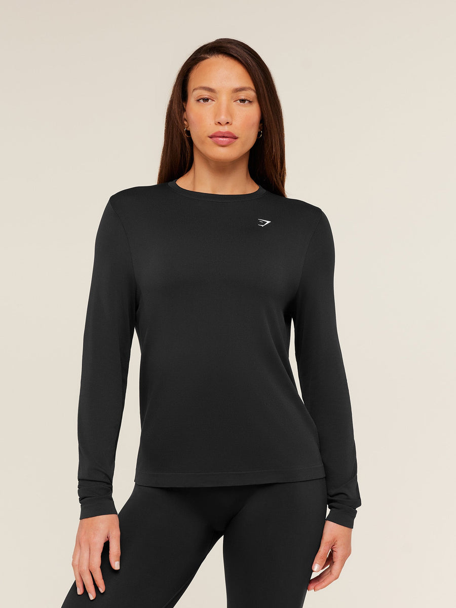 Gymshark Everyday Seamless Long Sleeve Top — Black — 1