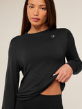 Gymshark Everyday Seamless Long Sleeve Top — Black — 4