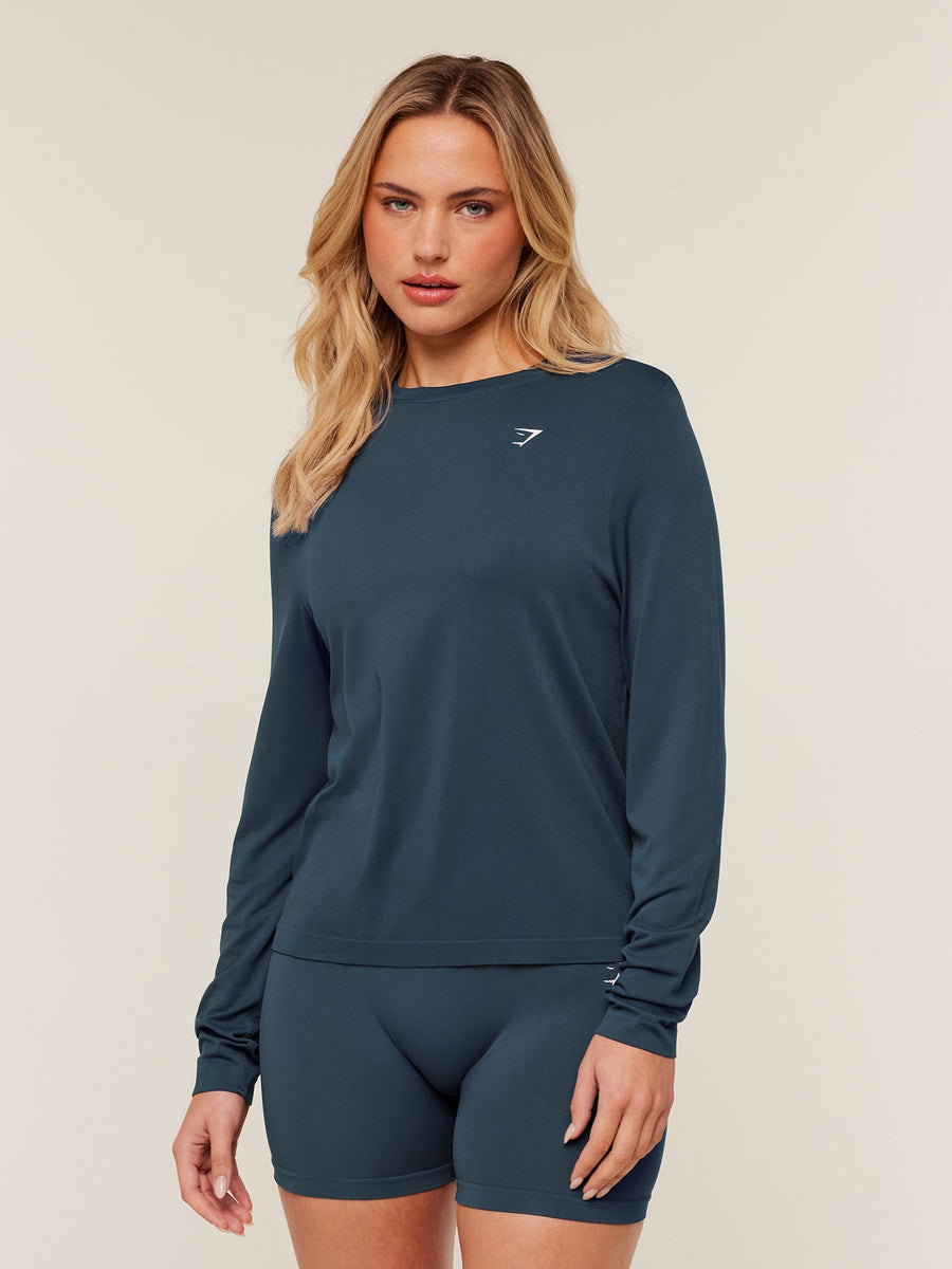Gymshark Everyday Seamless Long Sleeve Top — Stealth Blue — 1