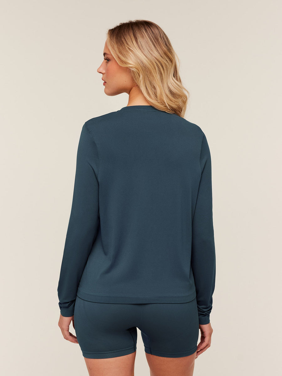 Gymshark Everyday Seamless Long Sleeve Top — Stealth Blue — 2