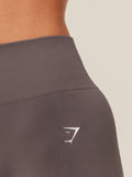Gymshark Light Hold Shorts — Cool Brown — 6