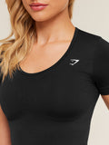 Gymshark Everyday Seamless Tight Fit Crew Neck Tee — Black — 5