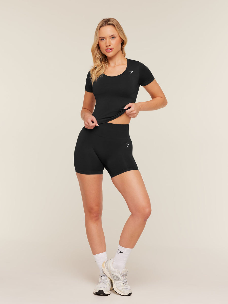 Gymshark Everyday Seamless Tight Fit Crew Neck Tee — Black — 4