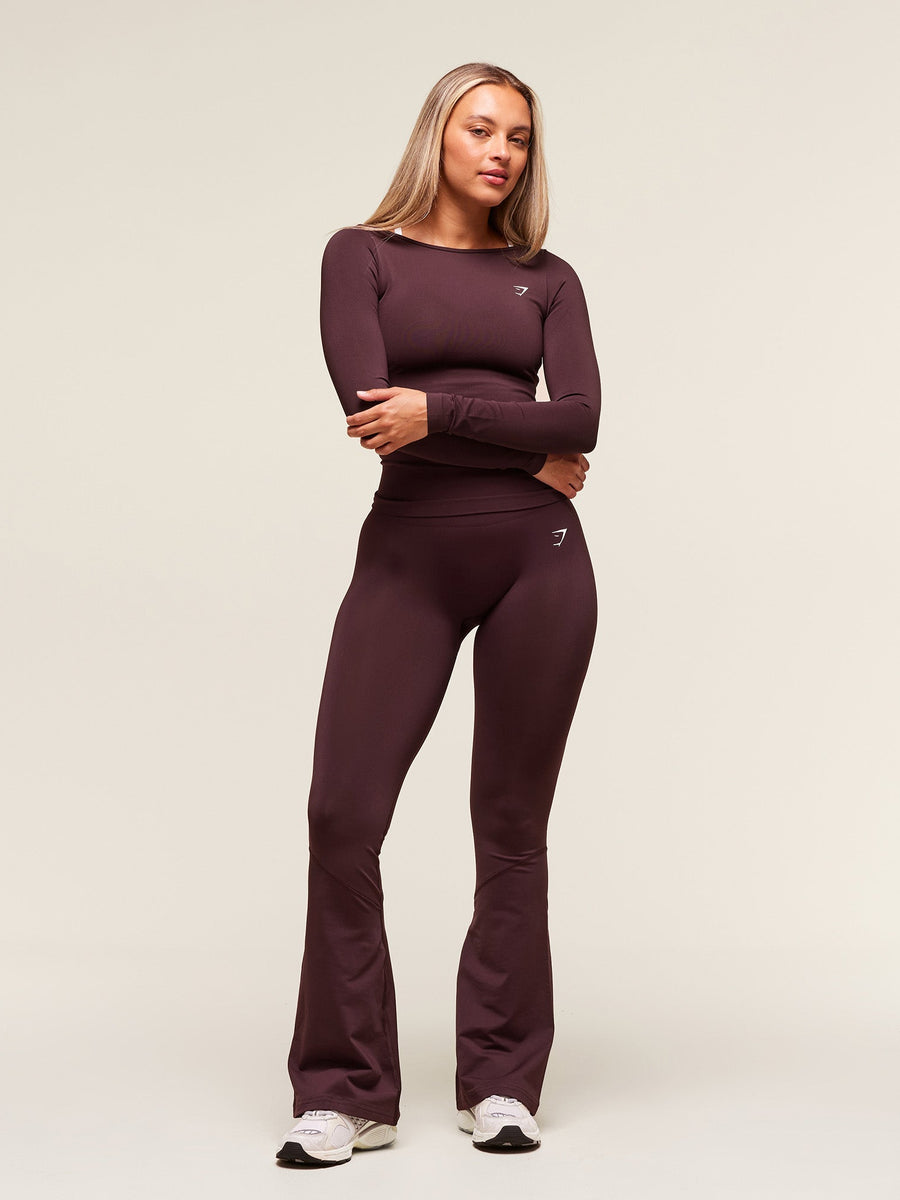 Gymshark Everyday Seamless Wide Neck Long Sleeve Top — Cherry Purple — 5