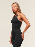 Gymshark Everyday Seamless Tank With Shelf — Black — 3