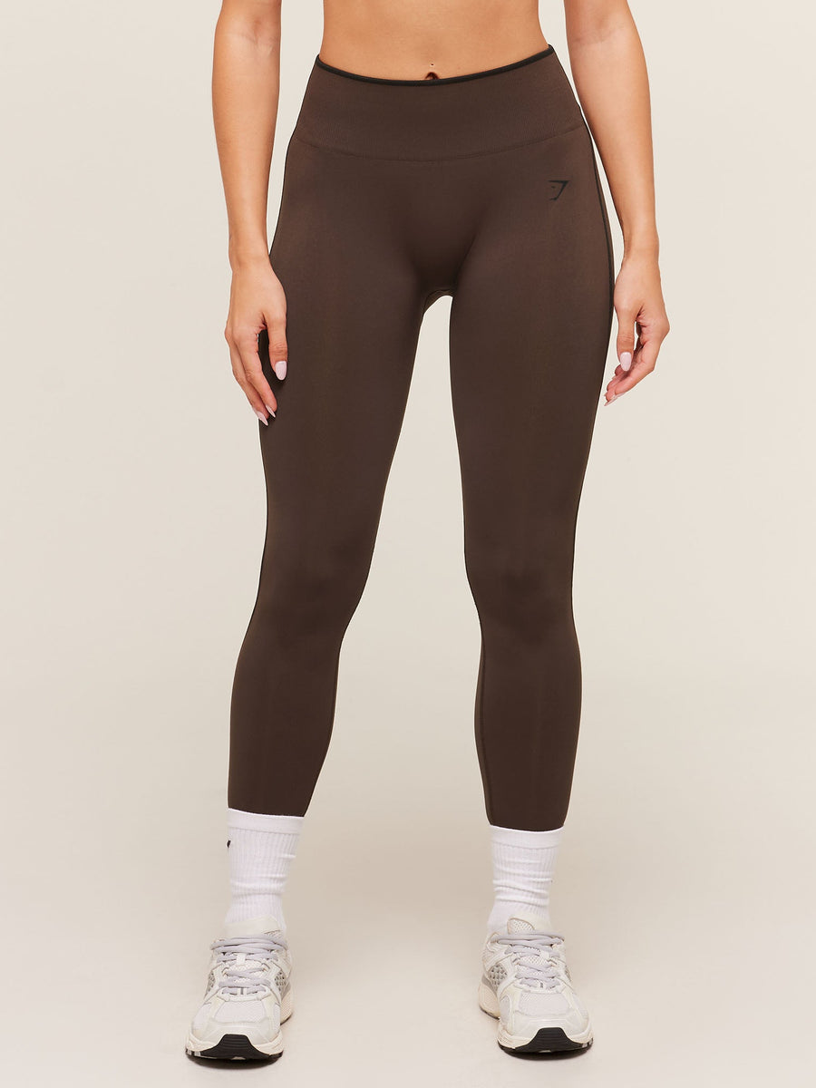 Gymshark Everyday Seamless Contrast Leggings — GS Archive Brown/GS Black — 2