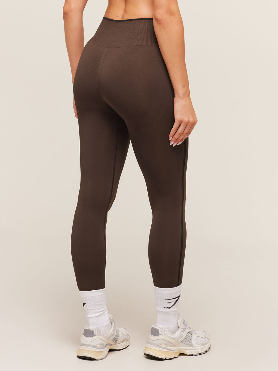 Gymshark Everyday Seamless Contrast Leggings — GS Archive Brown/GS Black — 3