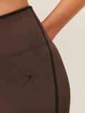 Gymshark Everyday Seamless Contrast Leggings — GS Archive Brown/GS Black — 6