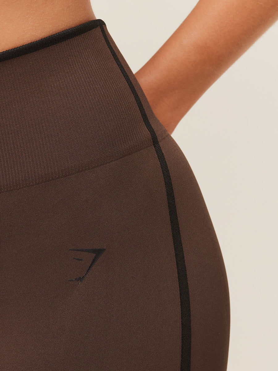 Gymshark Everyday Seamless Contrast Leggings — GS Archive Brown/GS Black — 6