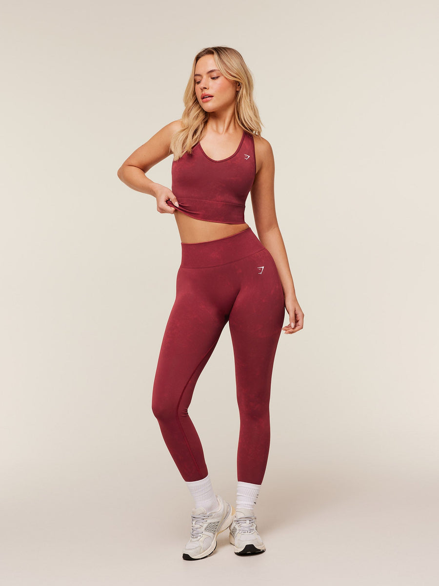 Gymshark Washed Crop Tank — Sets Red/Wash — 5