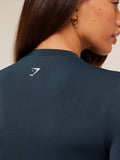 Gymshark Everyday Seamless Zip Tracktop — Navy — 4