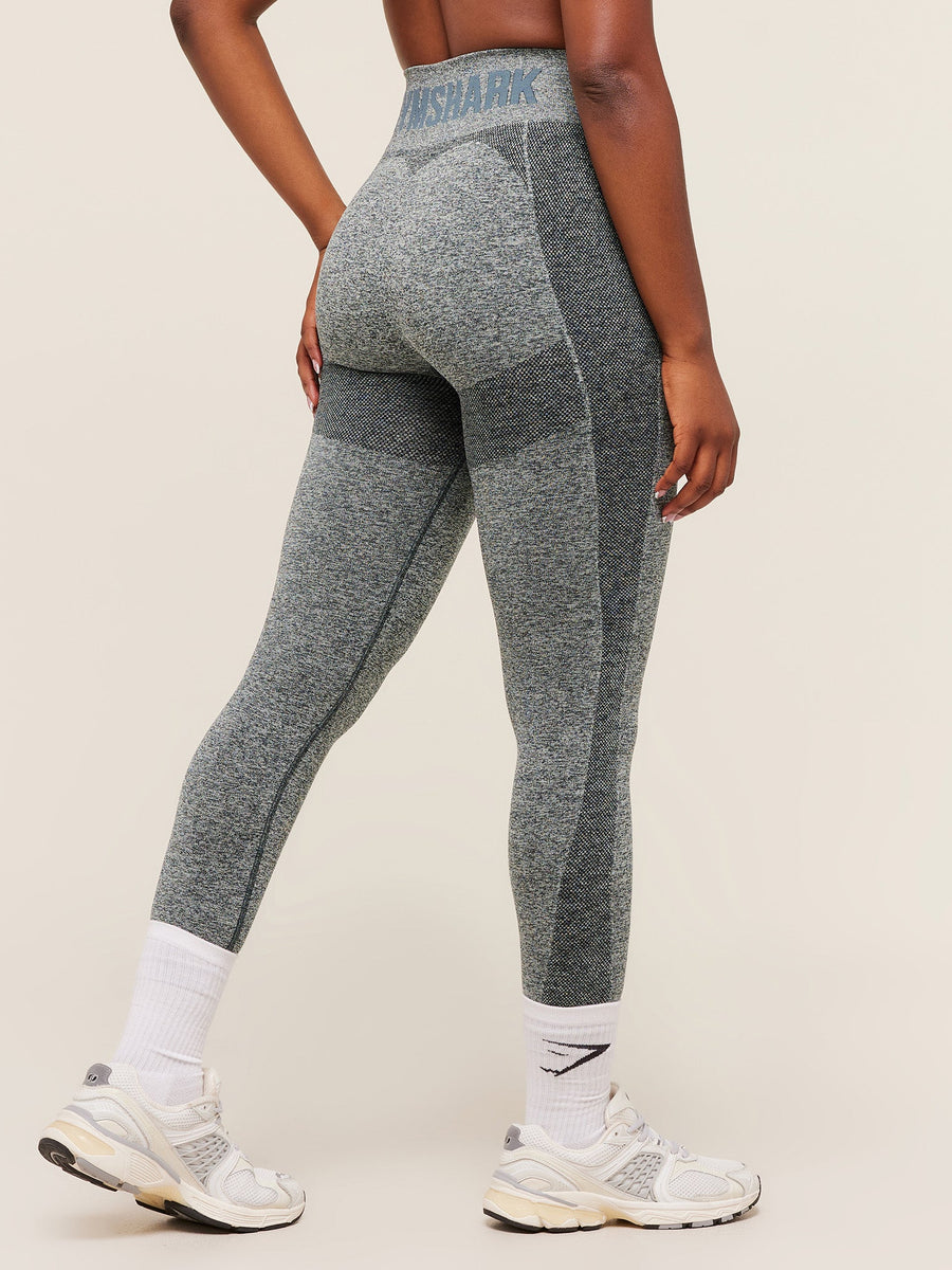 Gymshark FLEX HIGH WAISTED LEGGINGS — Deep Petrol Blue/White Marl — 2