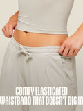Gymshark Lightweight Wide Leg Pant Short — Pebble Grey — 2