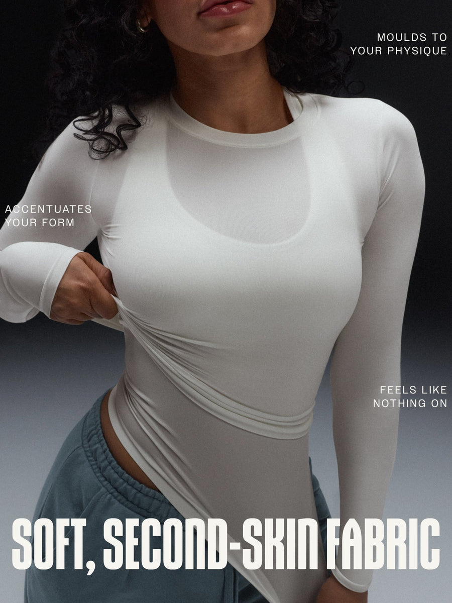 Gymshark FeatherForm™ Long Sleeve T-Shirt — Soft White — 2