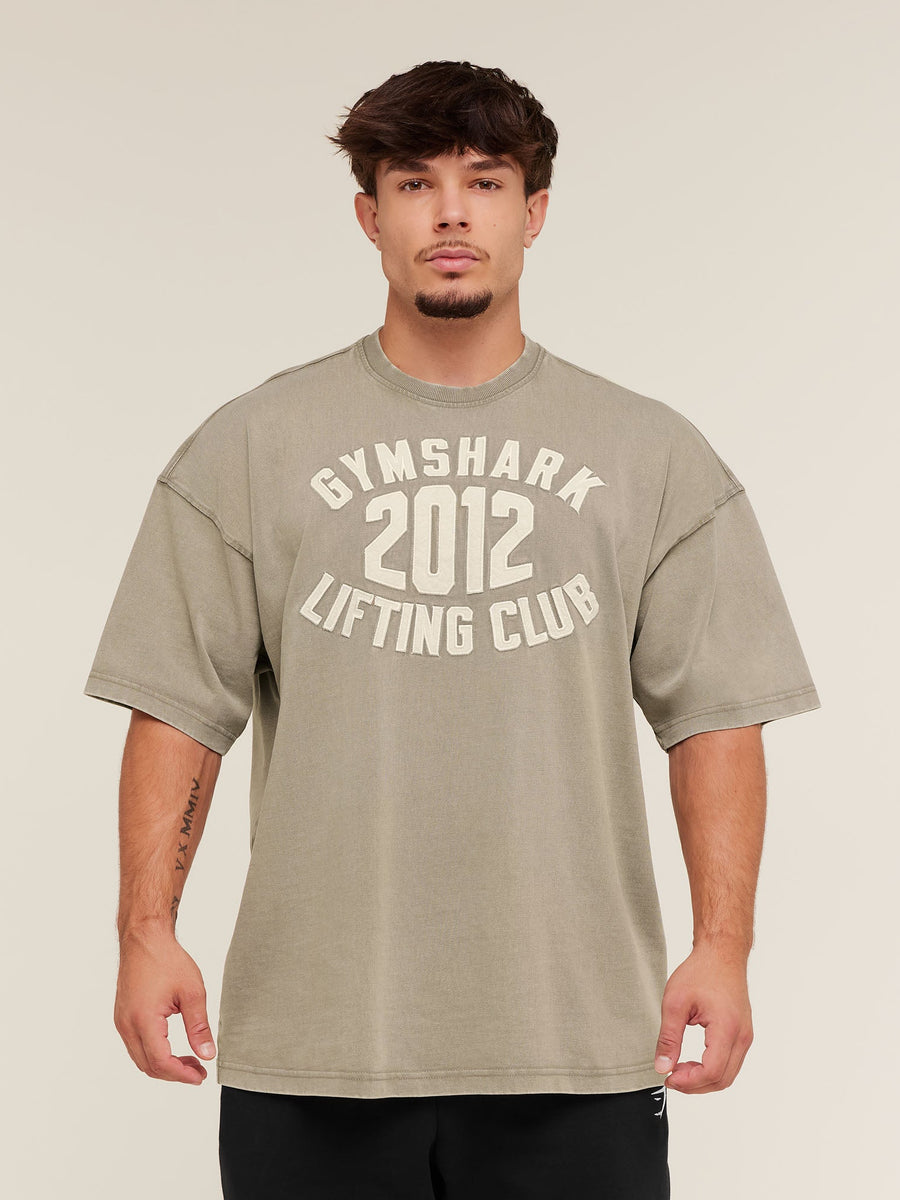 Gymshark 2012 Lifting Club T-Shirt — Linen Brown — 3