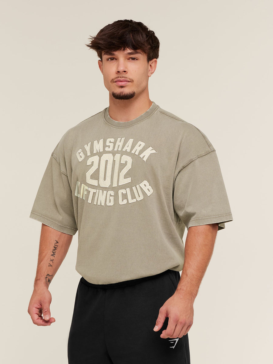 Gymshark 2012 Lifting Club T-Shirt — Linen Brown — 4
