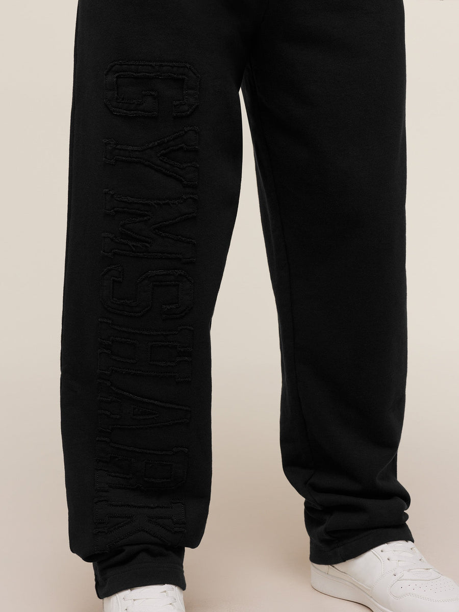 Gymshark Applique Straight Leg Joggers — Black — 4