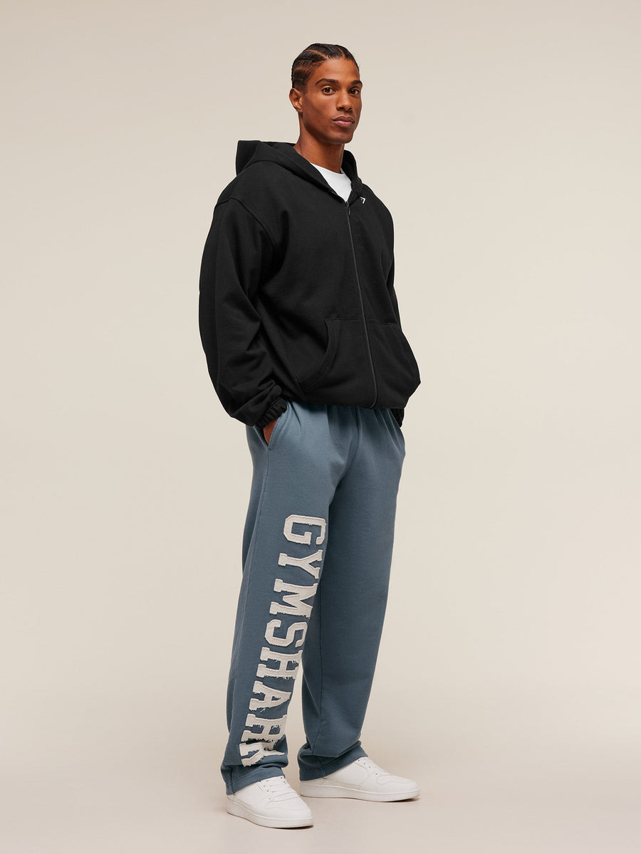 Gymshark Applique Straight Leg Joggers — Iron Blue — 6