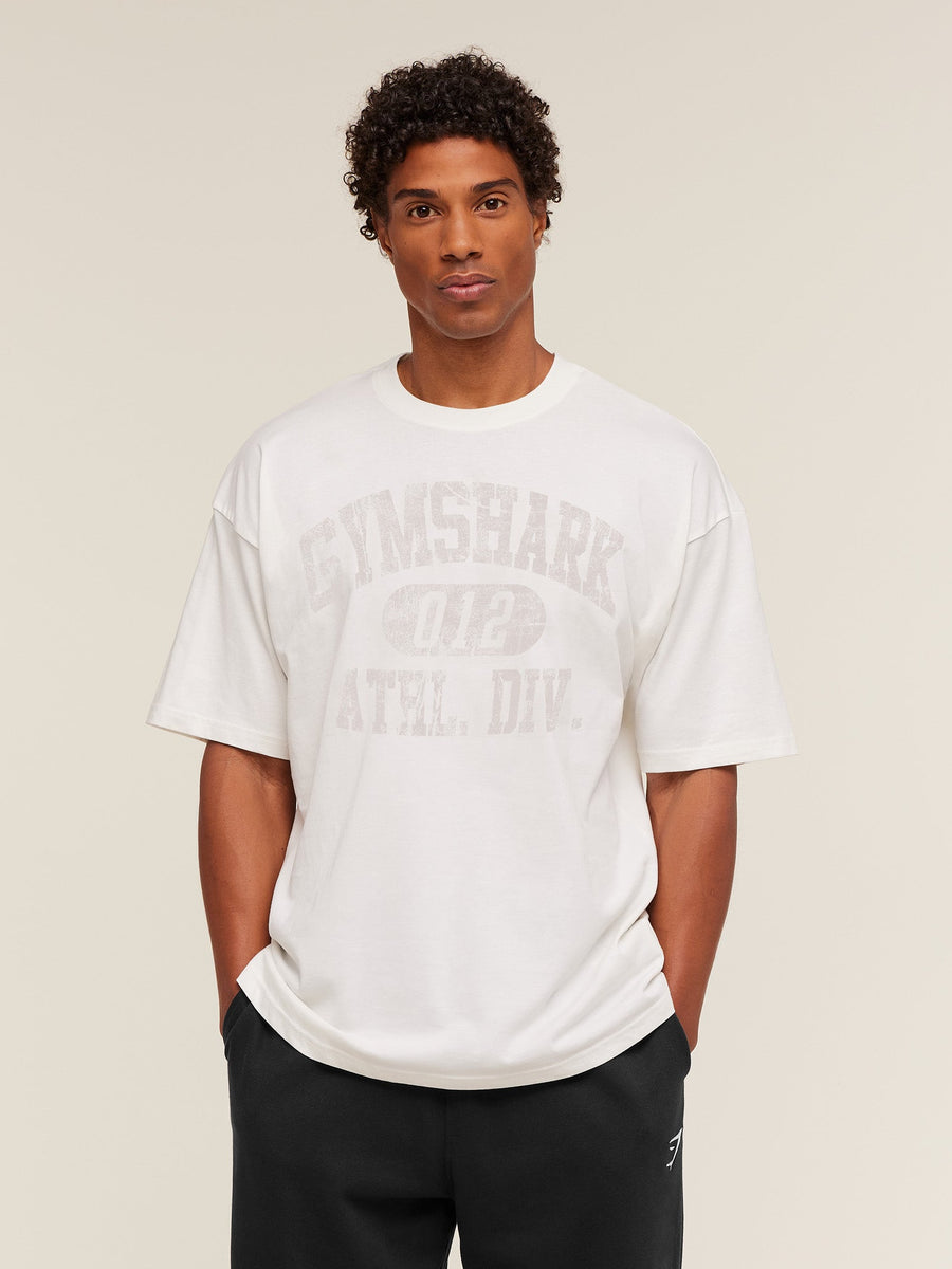 Gymshark Athletic Division Graphic T-Shirt — GS Soft White — 6