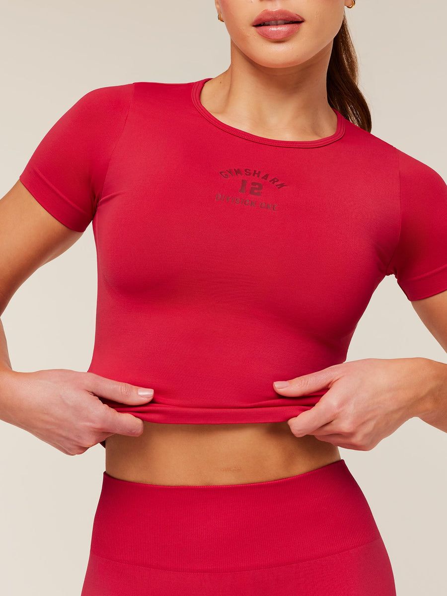 Gymshark Everyday Seamless Graphic Short Sleeve Top — Conditioning Red — 5