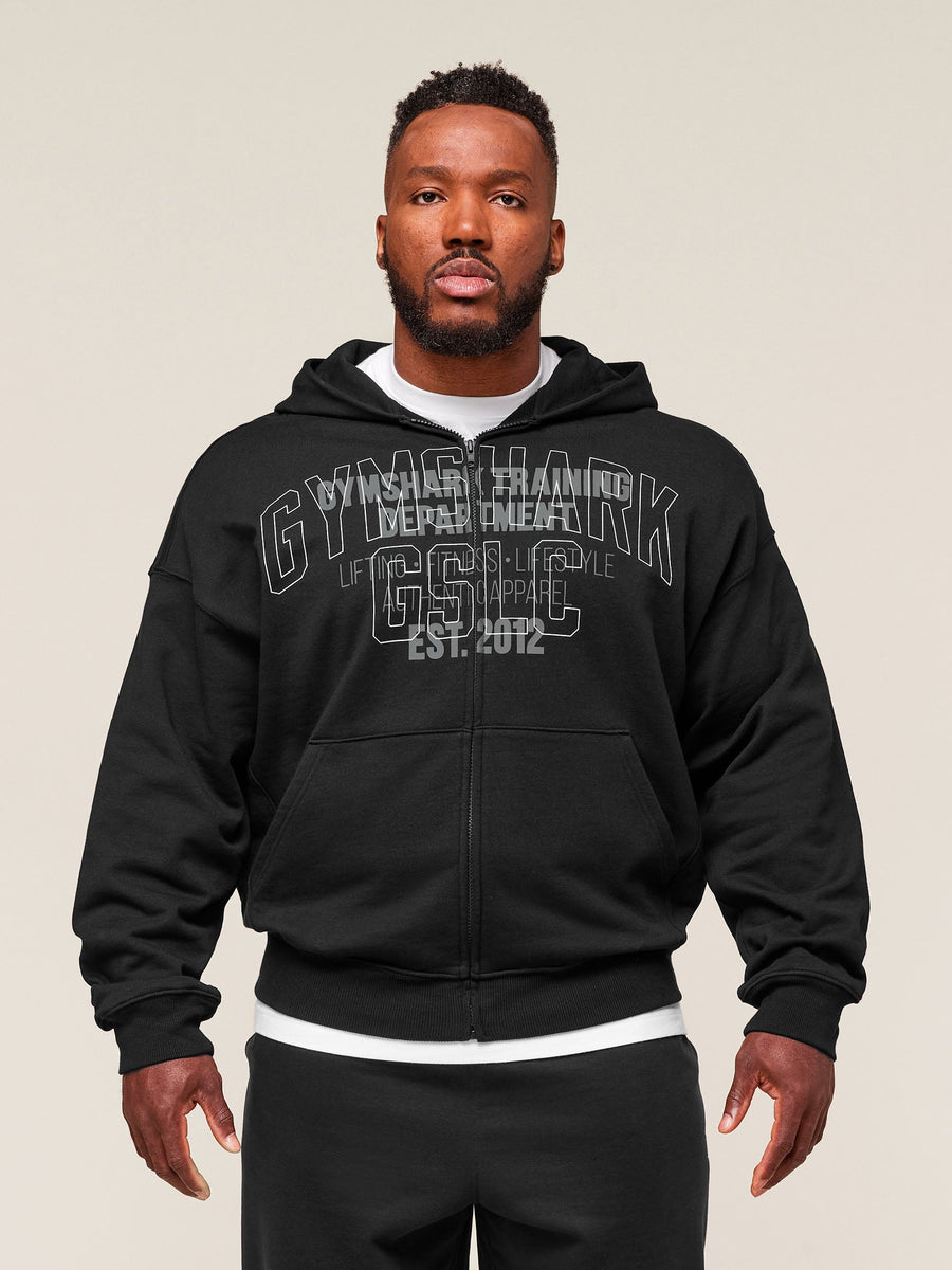 Gymshark Authentic Apparel Zip Up Hoodie — Black — 1