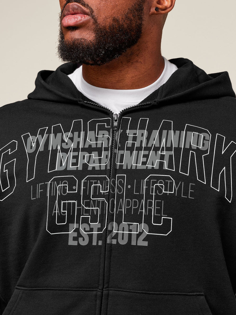 Gymshark Authentic Apparel Zip Up Hoodie — Black — 4