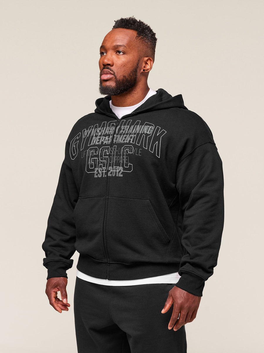 Gymshark Authentic Apparel Zip Up Hoodie — Black — 3