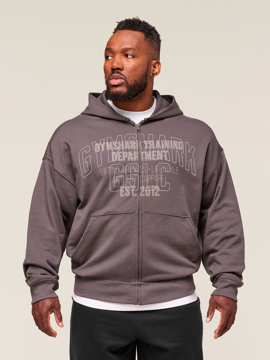 Gymshark Authentic Apparel Zip Up Hoodie — Brushed Purple — 1