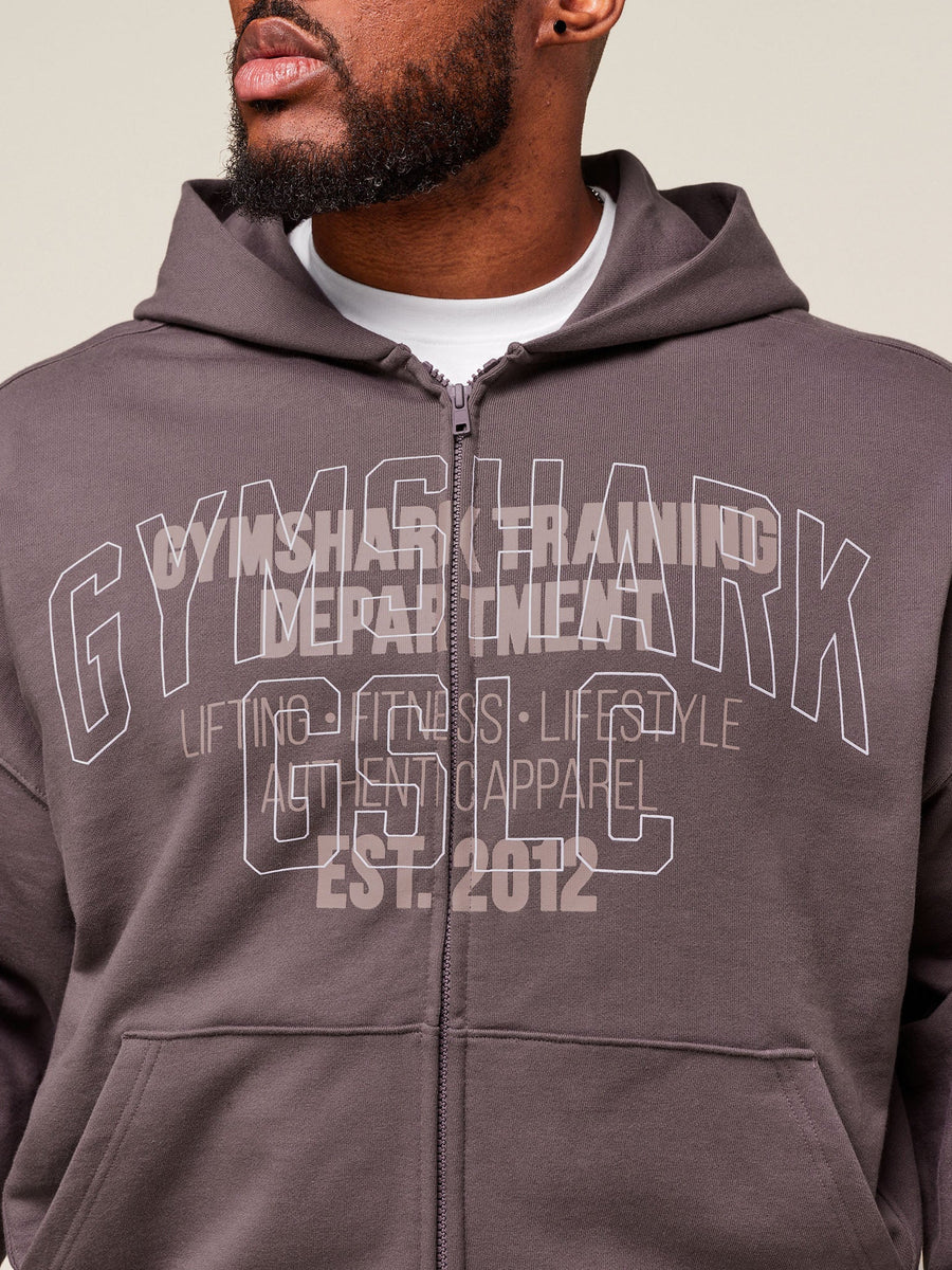 Gymshark Authentic Apparel Zip Up Hoodie — Brushed Purple — 2