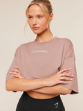Gymshark Chainstitch Graphic Short Sleeve T-Shirt — Chestnut Pink/Wash — 5