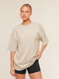 Gymshark Chainstitch Graphic Short Sleeve T-Shirt — Pebble Grey/Wash — 1