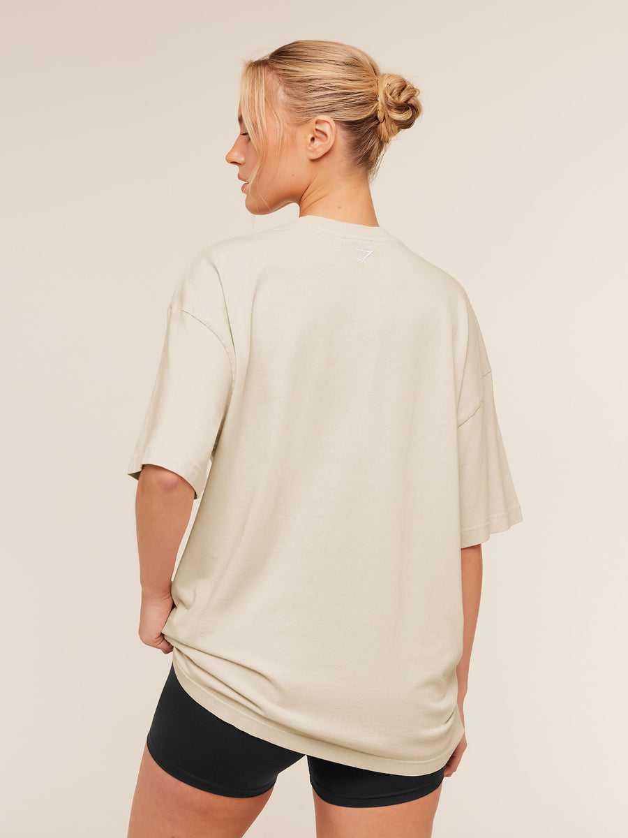 Gymshark Chainstitch Graphic Short Sleeve T-Shirt — Pebble Grey/Wash — 2