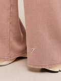 Gymshark Chainstitch Graphic Wide Leg Joggers — Chestnut Pink/Wash — 6