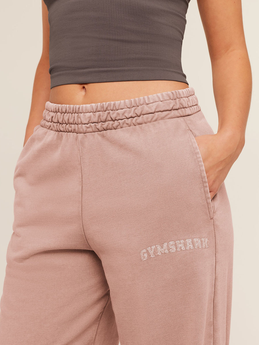 Gymshark Chainstitch Graphic Wide Leg Joggers — Chestnut Pink/Wash — 5