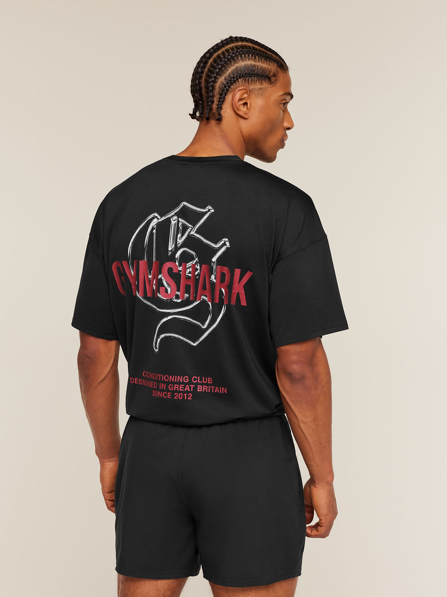 Gymshark Chrome Graphic T-Shirt — Black — 1