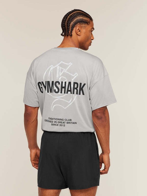 Gymshark Chrome Graphic T-Shirt — Stratus Grey