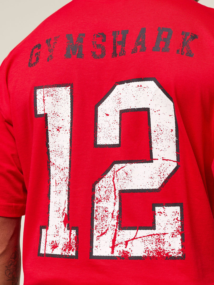 Gymshark Campus T-Shirt — Athletic Red — 4