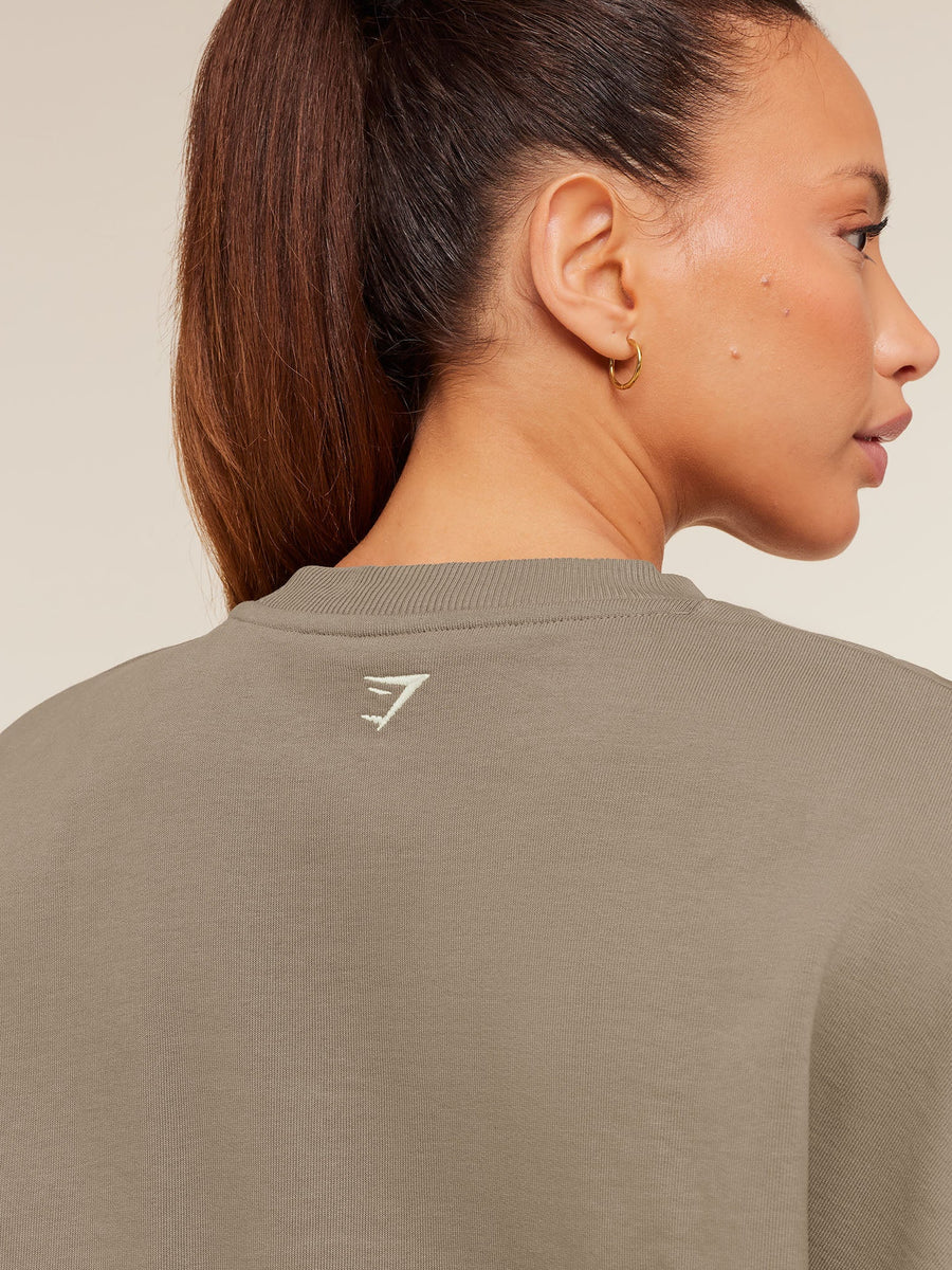 Gymshark Collegiate Graphic Crew Neck Pullover — Lifestyle Brown — 5