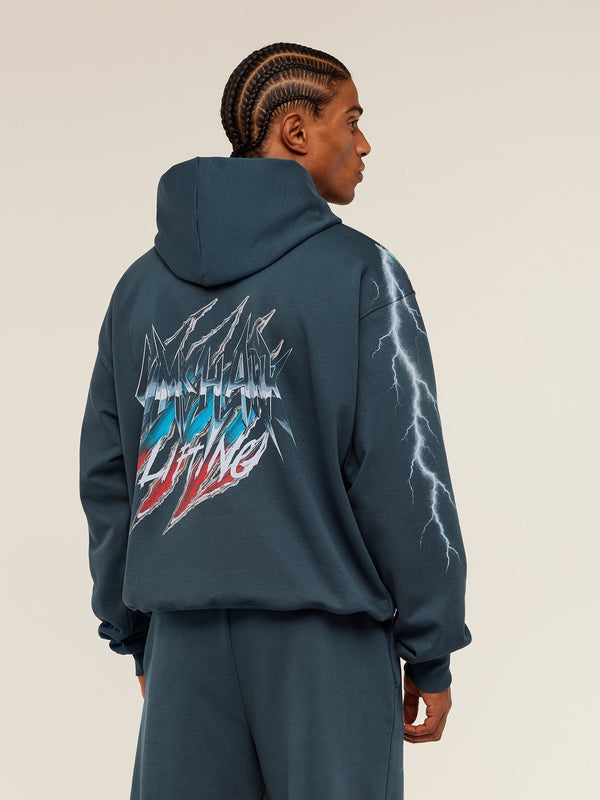 Gymshark Eagle Band Style Graphic Hoodie — GS Stealth Blue